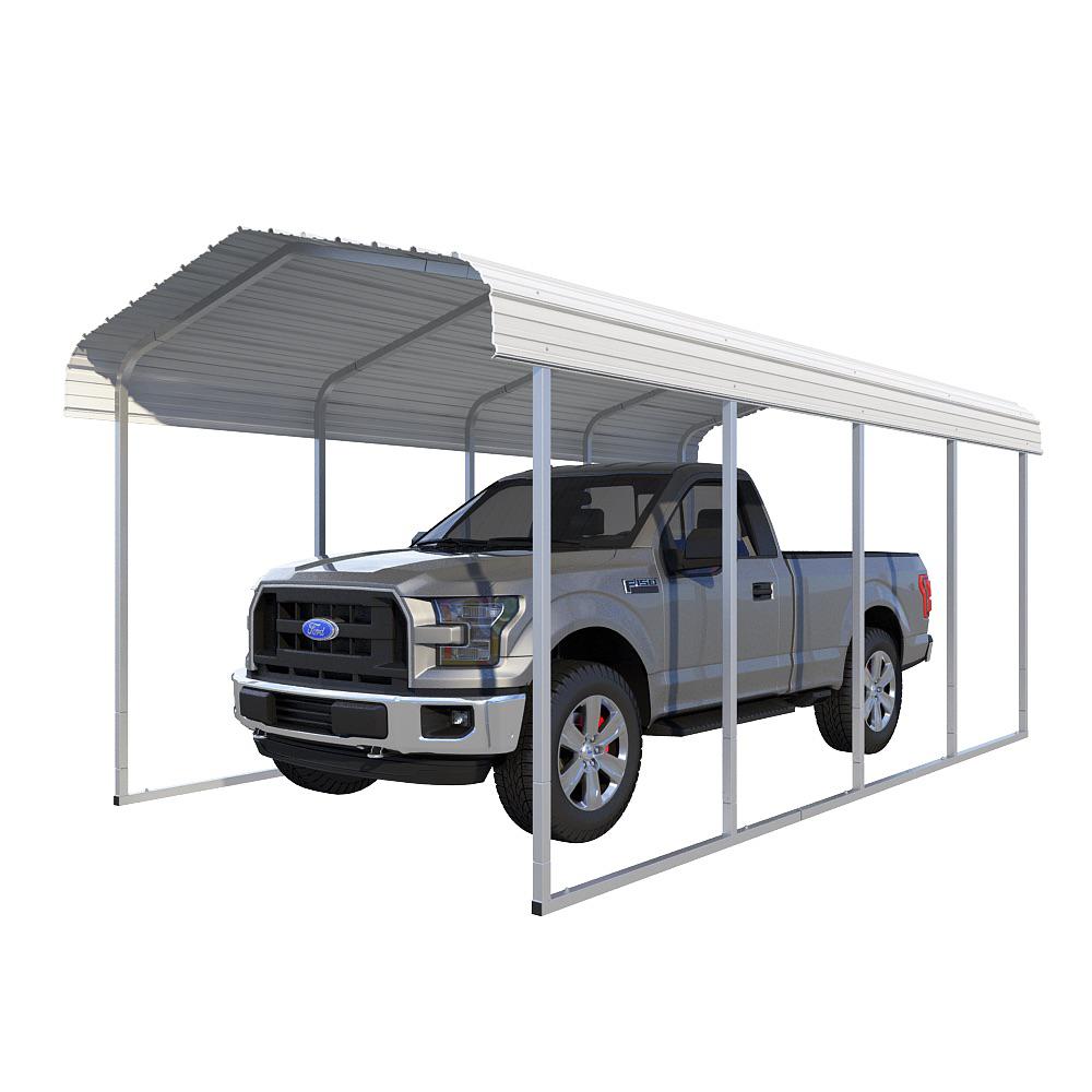 Versatube 12 Ft W X 20 Ft L X 7 Ft H Steel Carport Cm012180070w The Home Depot