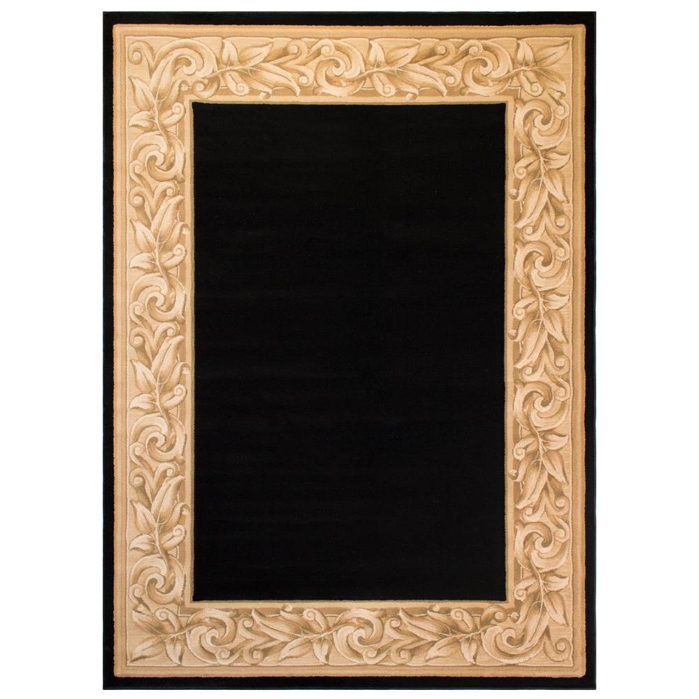 Balta US Elegant Embrace Black 5 ft. x 7 ft. Area Rug-90990961602253