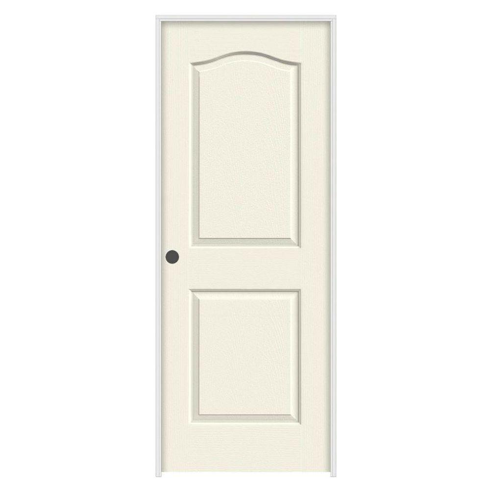 JELDWEN 30 in. x 80 in. Camden Vanilla Painted Textured Molded