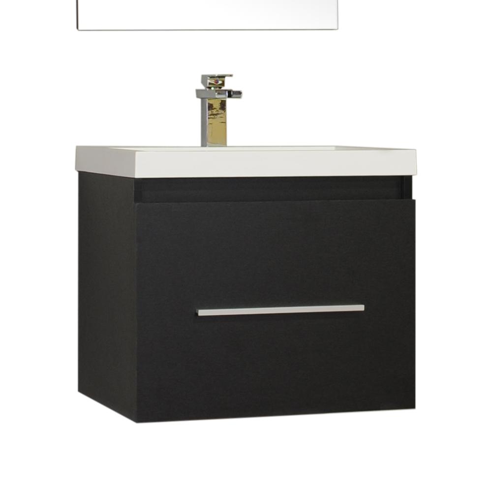 Ripley 24 In Single Wall Mount Modern Bathroom Vanity In Black