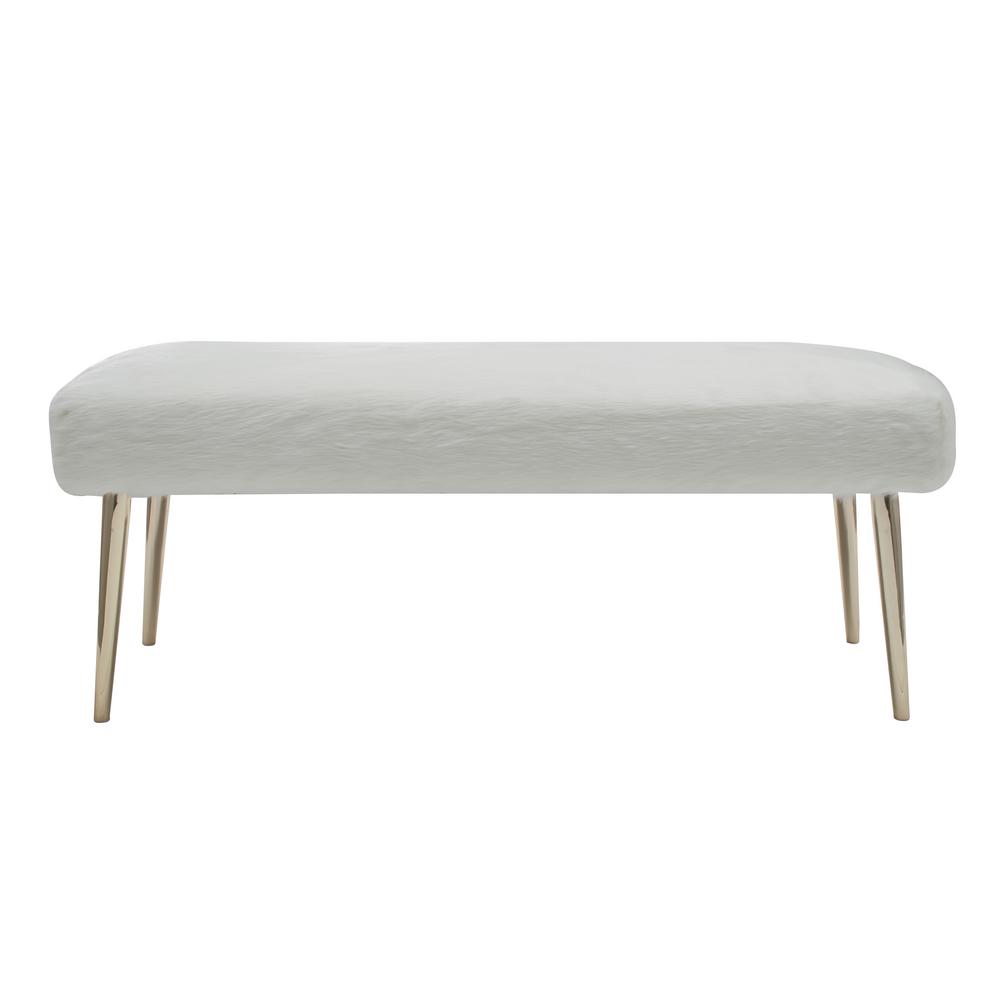 Silverwood Furniture Reimagined Vanessa White Fur Storage Bench