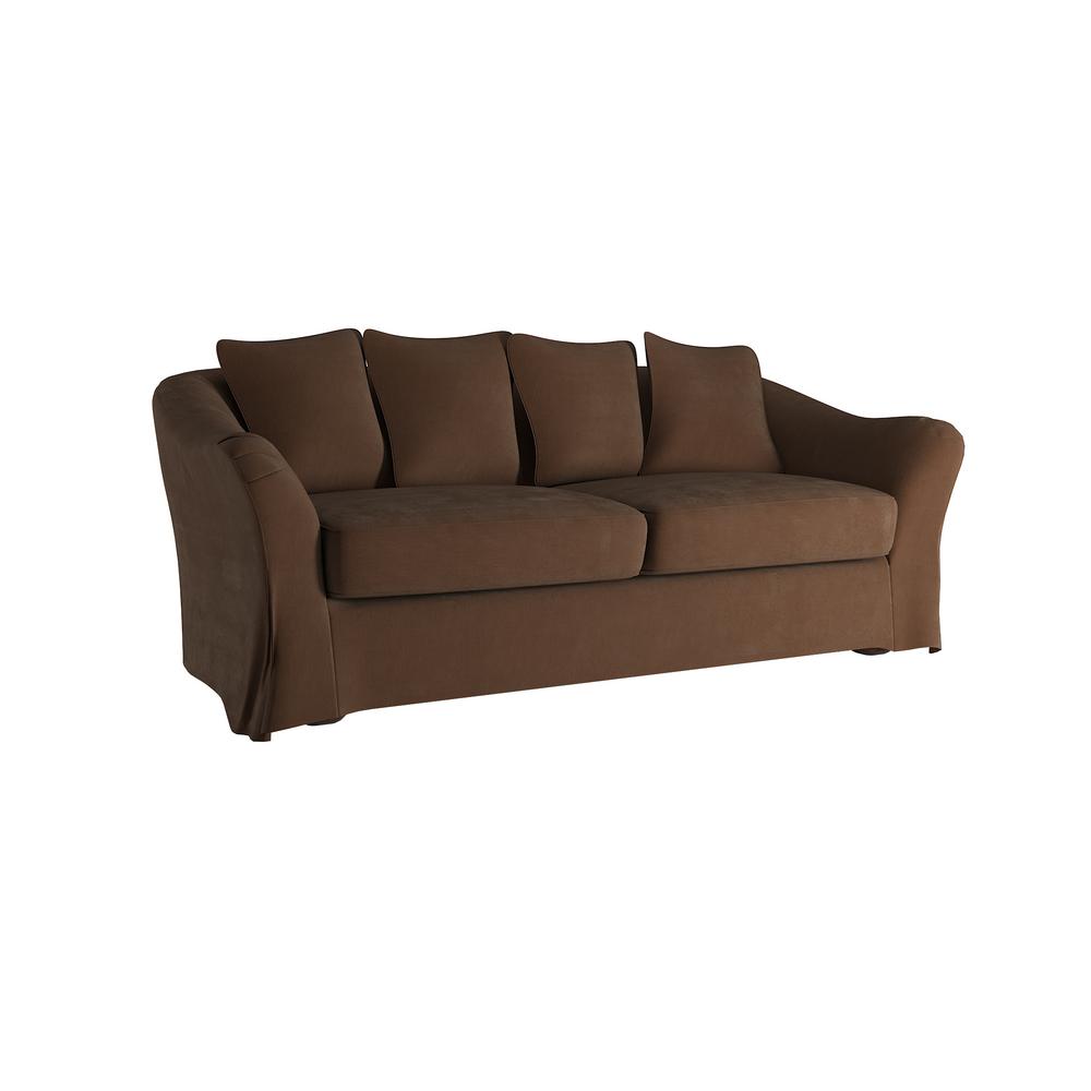 Standard Sofa Cottage Fabric Sofas Loveseats Living Room Sydney 1 Piece Brown Down Filled Slipcovered Sofa