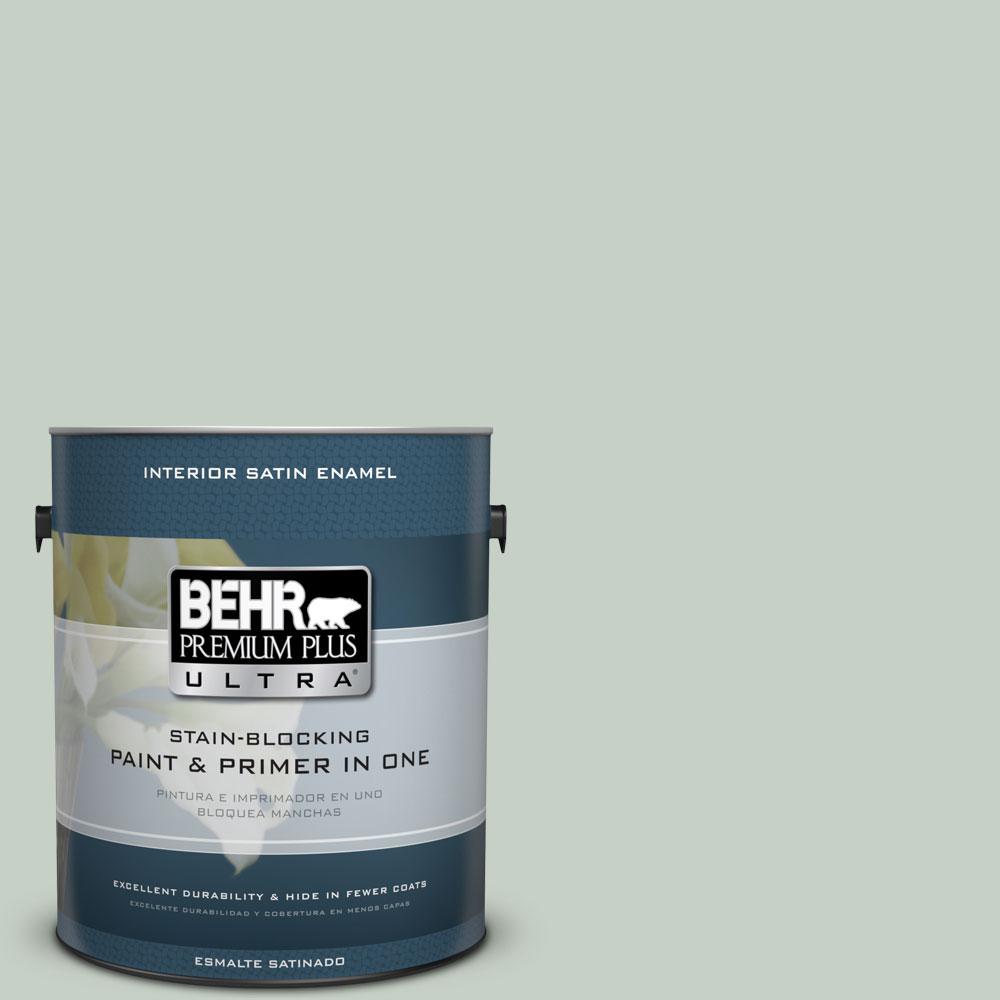 BEHR Premium Plus Ultra 1gal. N4002 Frosted Sage Satin Enamel