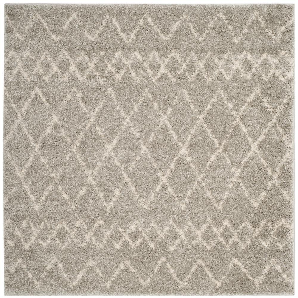 Safavieh Berber Shag Light Gray/Cream 5 ft. x 5 ft. Square Area Rug