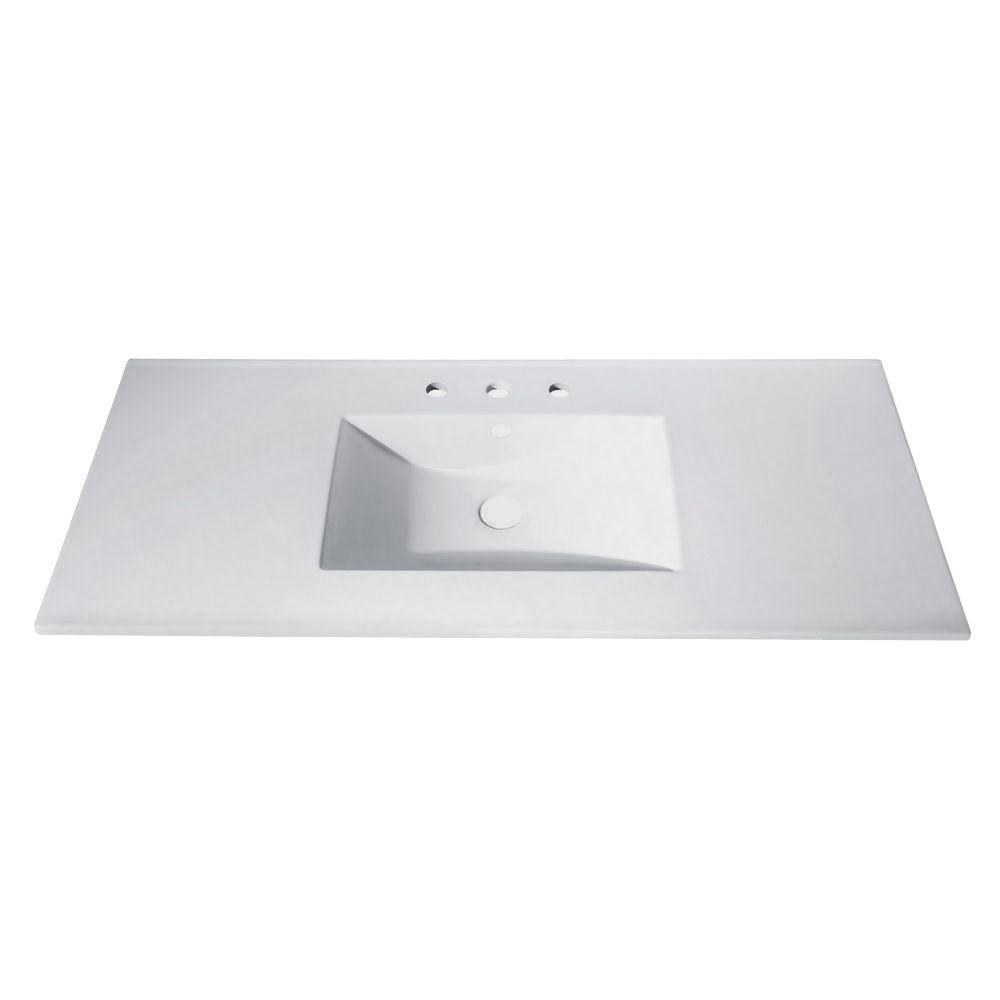 Avanity 49 in. Vitreous China Vanity Top with Rectangular Bowl in White