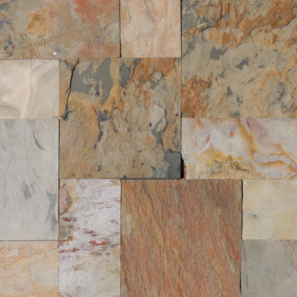 Desert Trail Slate Tile Natural Stone The Home Depot Desert Trail Slate Tile Natural
