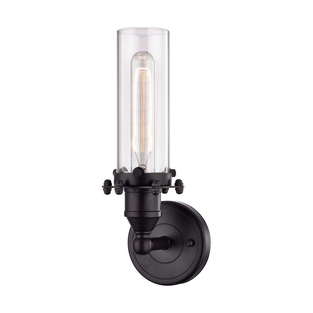 Titan Lighting Fulton 1 Light Oil Rubbed Bronze Wall Sconce Tn 75464 The Home Depot