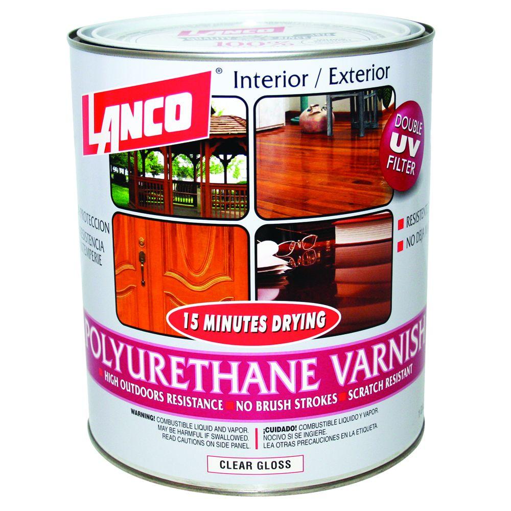 Lanco 15 Minutes 1 Qt Clear Gloss Polyurethane Interior Exterior 15 Minutes 1 Qt Clear Gloss Polyurethane Interior Exterior Varnish