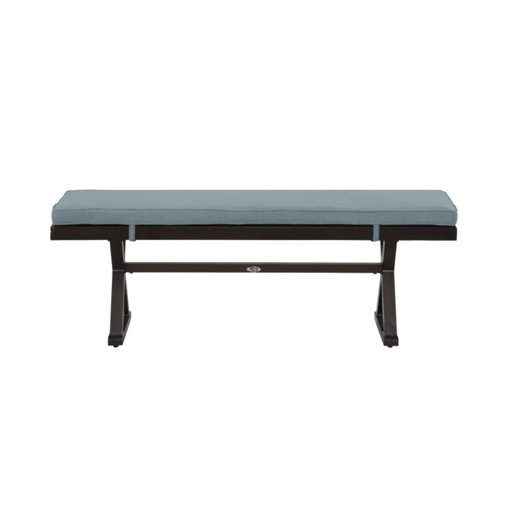 Hampton Bay Woodbury Dark Brown Aluminum Outdoor Patio Bench With