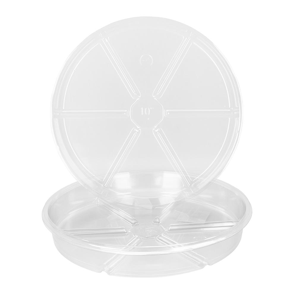 Home & Garden Deep Plant Saucer 5Pack 10in Clear Plastic Planter Pot