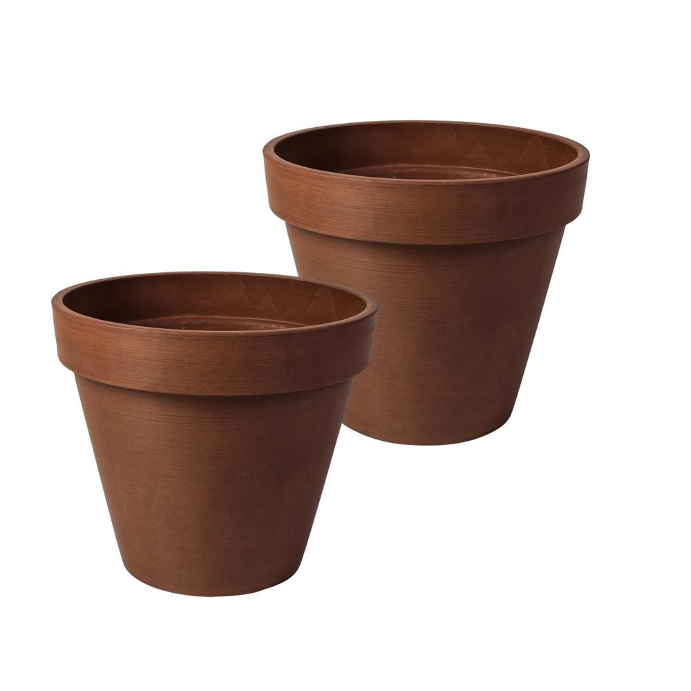 Pride Garden Products 16 In. Dia Floral Terra Cotta Plastic Planter ...