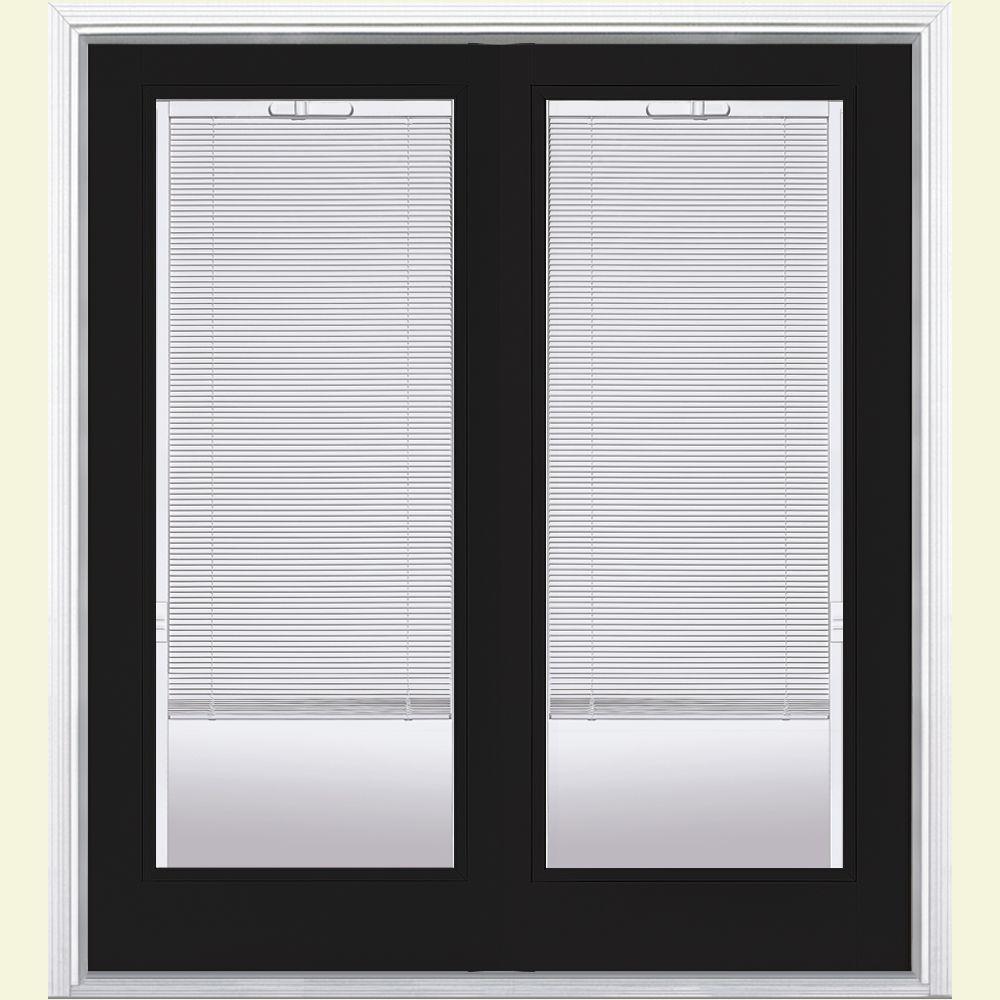 Home Depot Mini Blinds Design Inspiration Creative Types Of Masonite 72 In X 80 Jet Black Steel Prehung Left Hand Inswing Rh Homedepot Com