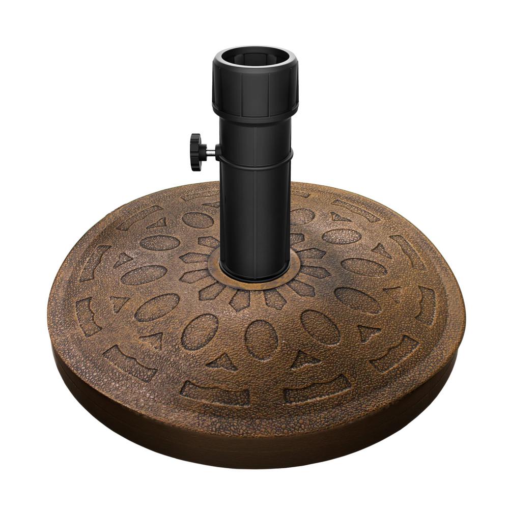 Pure Garden Decorative Round Weighted Patio Umbrella Base In