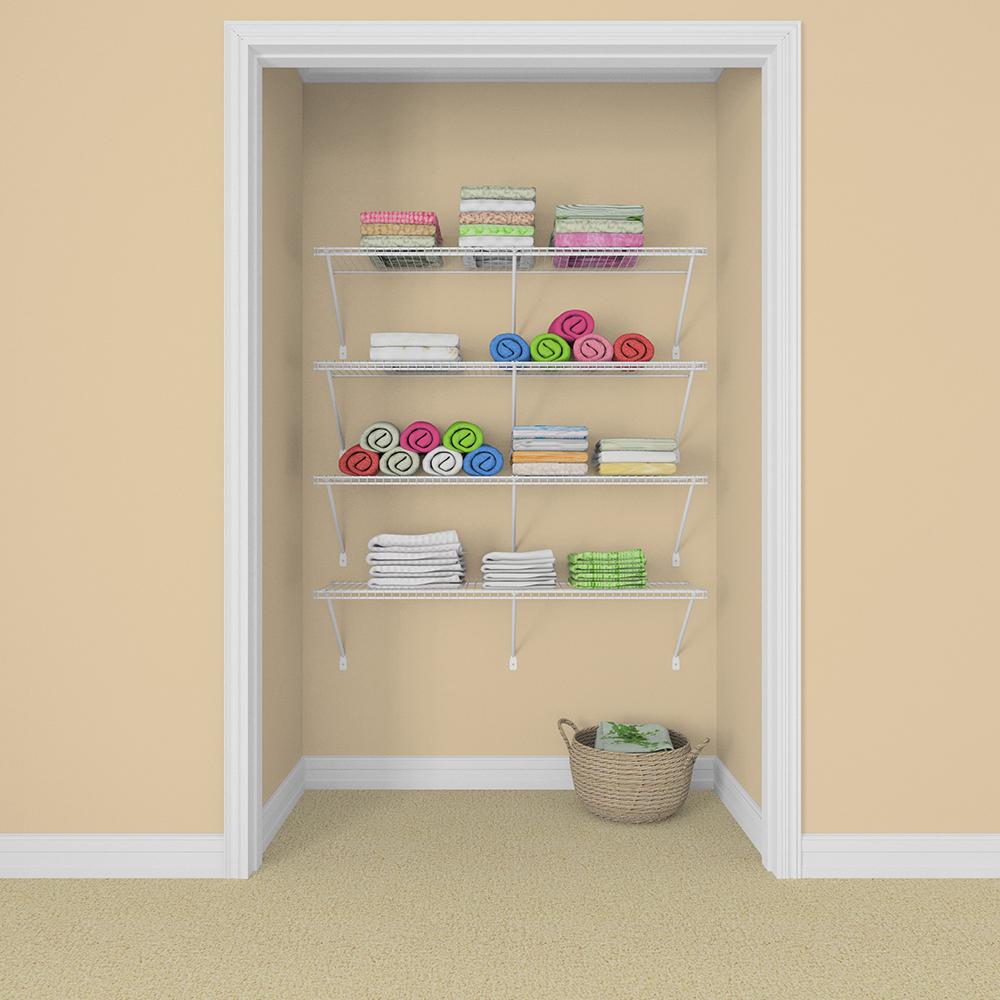 Closetmaid 12 In D X 48 In W X 54 In H White Wire Fixed Mount