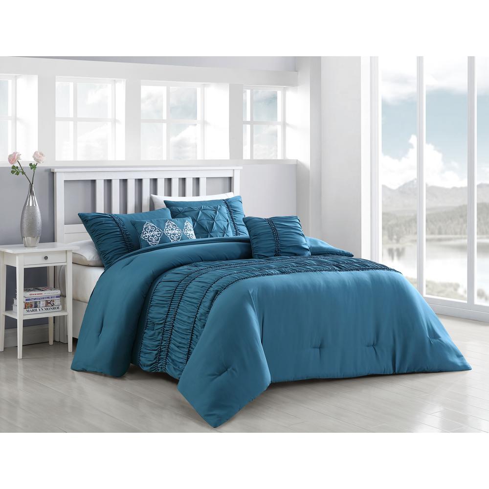 Avondale Manor Venice 7-Piece Teal Queen Comforter Set VNC7CSQUENGHTL ...