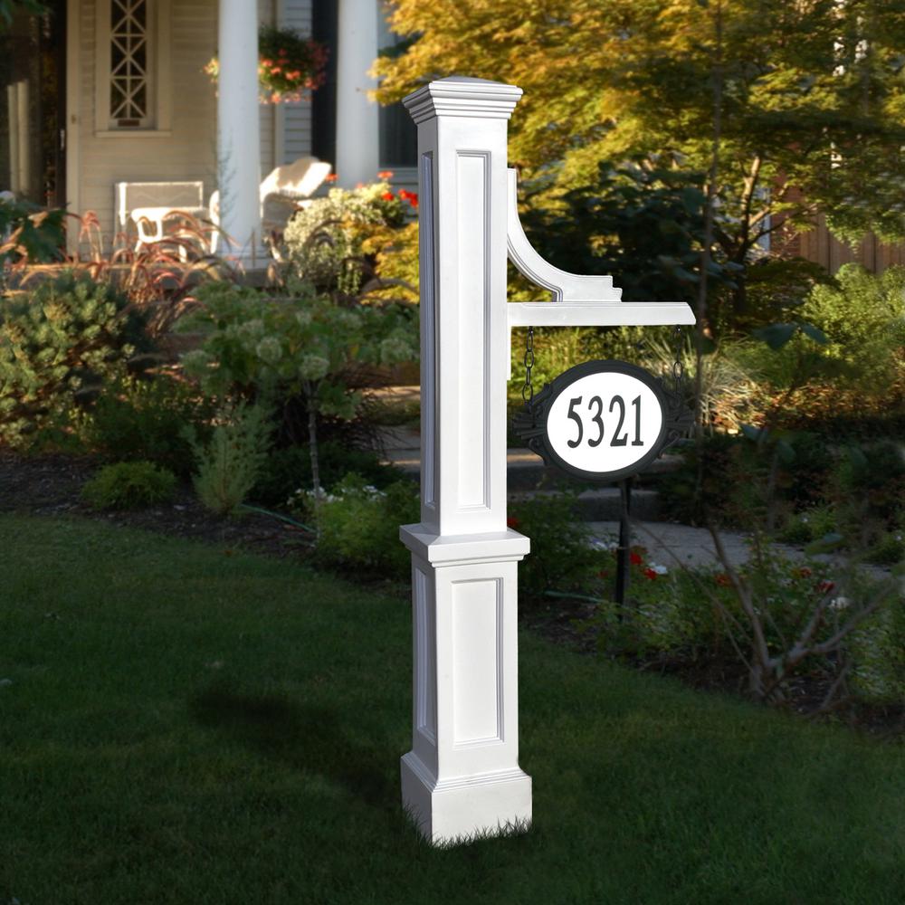 Mayne Woodhaven 56 In Tall White Address Sign Post 5812 W The Home Depot - Lamp Post Hanging Address Sign Mayne Woodhaven 56 In Tall White Address Sign Post 5812 W The Home Depot - Lamp Post Hanging Address Sign