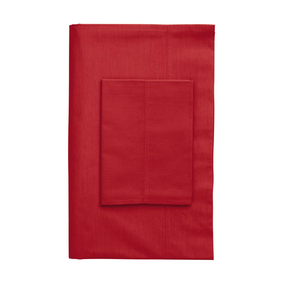 The Company Store Classic Red Solid Cotton Percale Twin Duvet