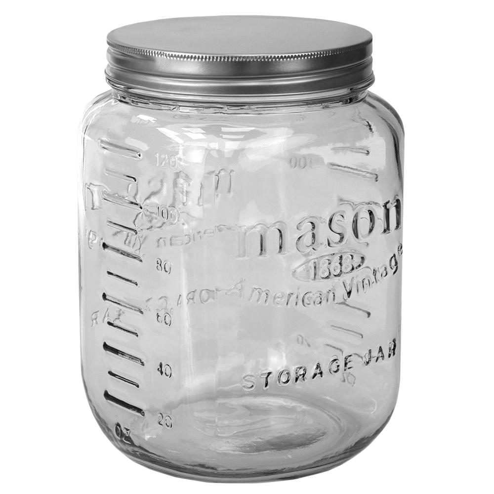 Unbranded 122 Oz Large Clear Glass Mason Canister Jar Hdc64695 The Home Depot