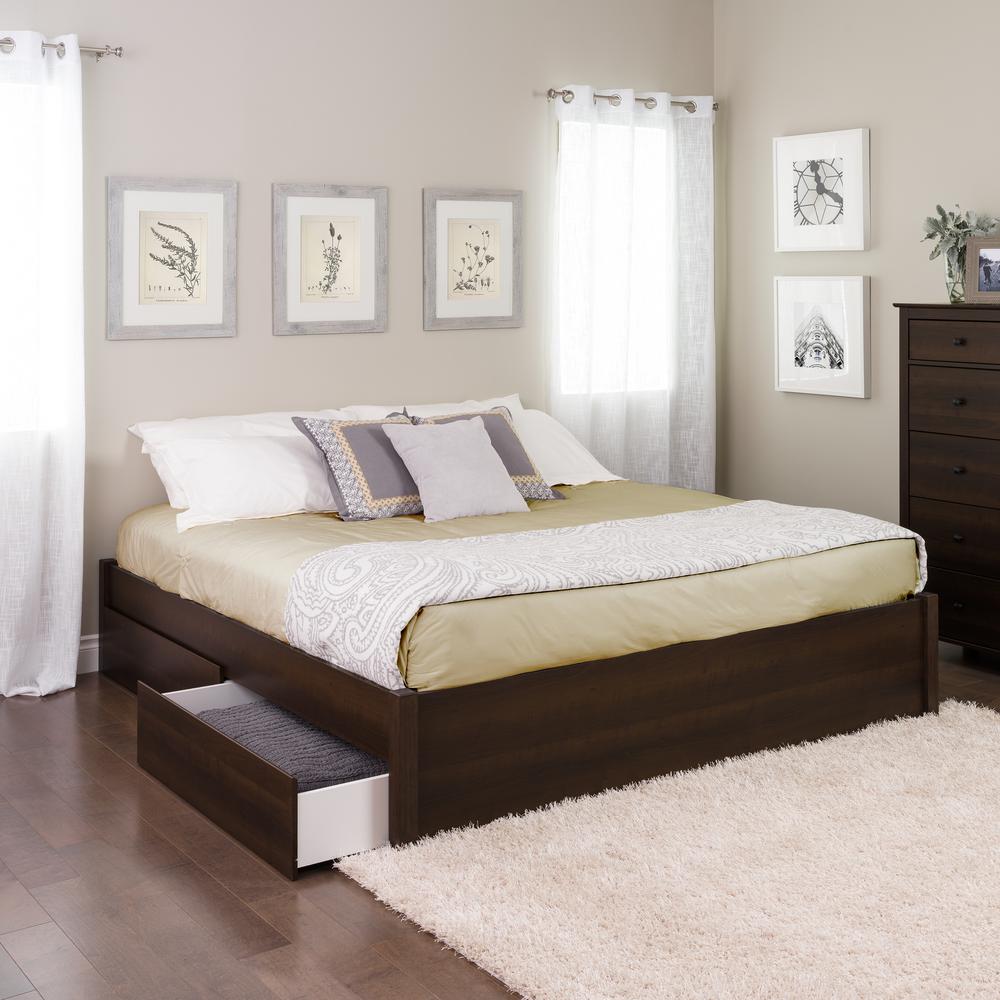 Prepac Select Espresso King 4 Post Platform Bed With 2 Drawers Ebsk Prepac Select Espresso King 4 Post Platform Bed With 2 Drawers