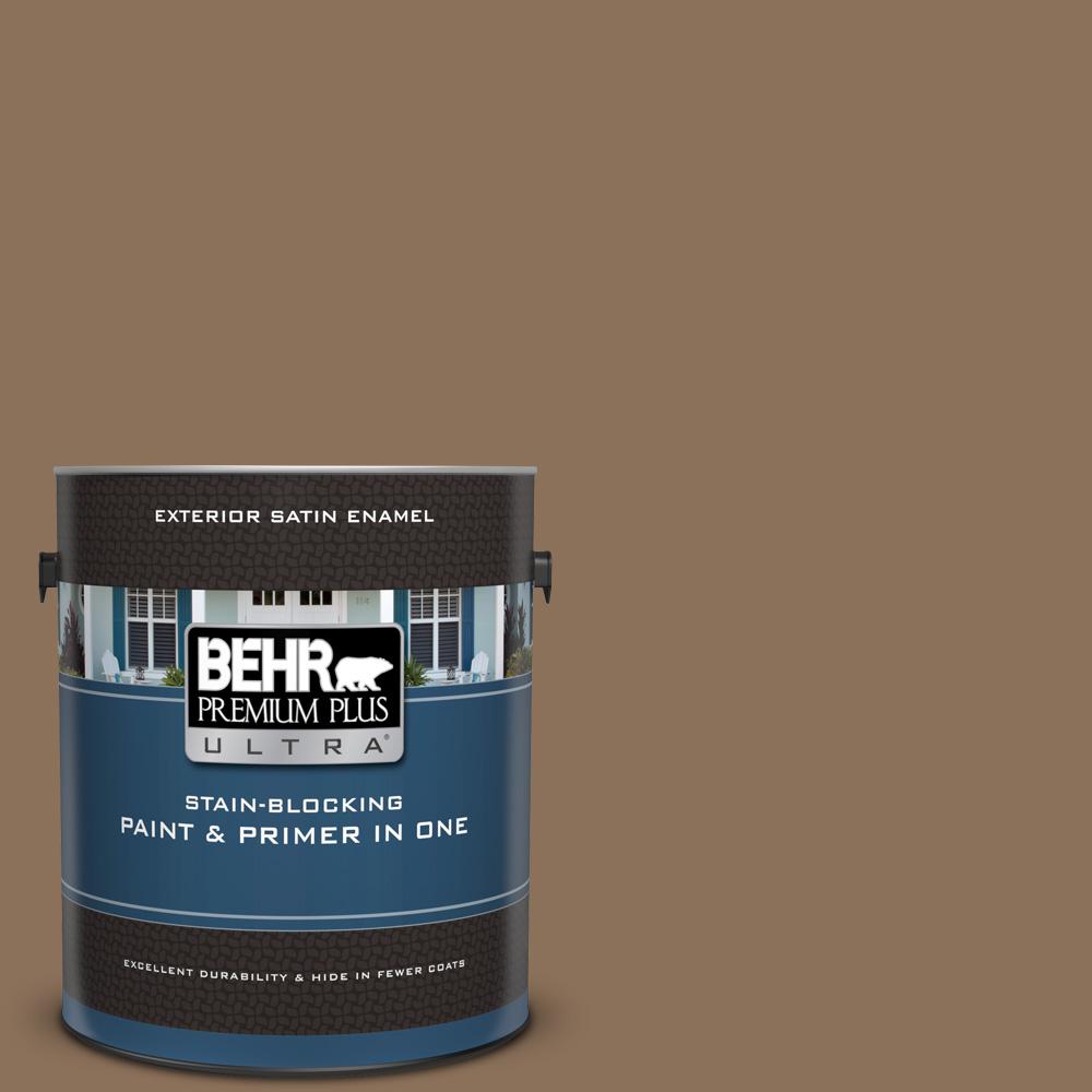 Behr Premium Plus Ultra 1 Gal 280f 6 Sweet Georgia Brown Satin 280f 6 Sweet Georgia Brown Satin Enamel Exterior Paint And Primer In One