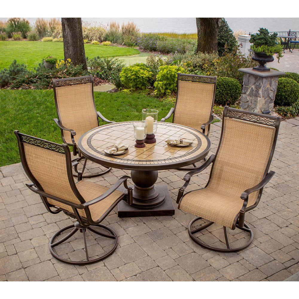 Hanover Monaco 5-Piece Patio Outdoor Dining Set ...