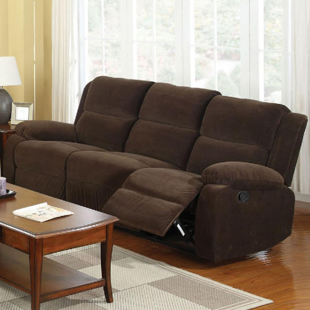 Furniture Of America Haven Dark Brown Flannelette Sofa Cm6554 S Haven Dark Brown Flannelette Sofa