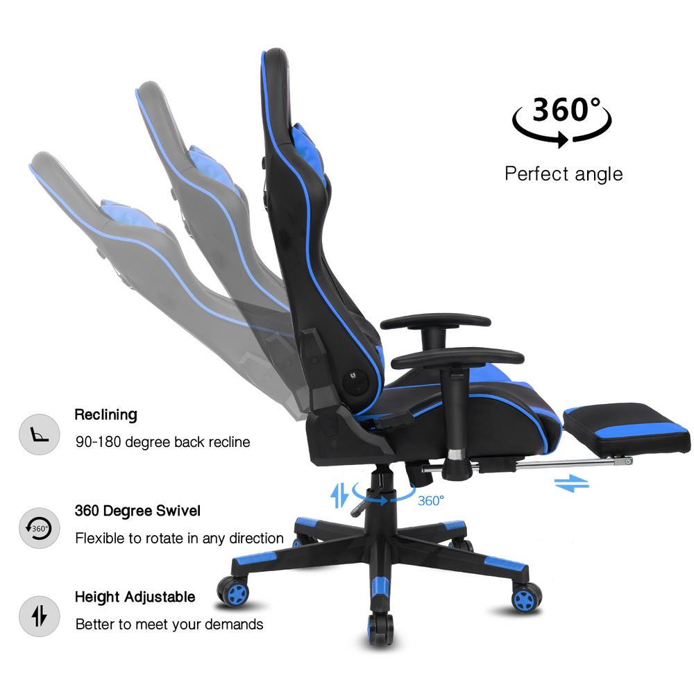 Boyel Living High Back Blue Ergonomic Swivel Gaming Chair