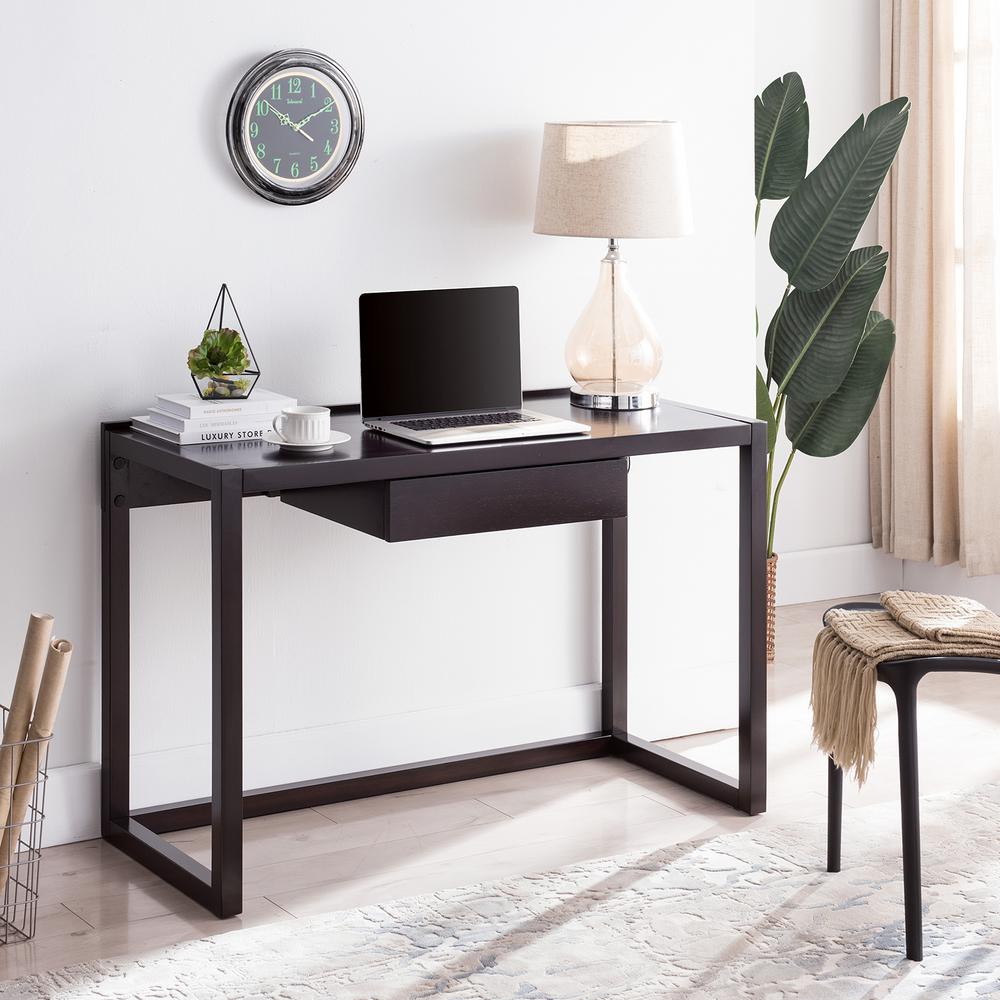 Southern Enterprises Croshen Ebony Small Space Student Desk