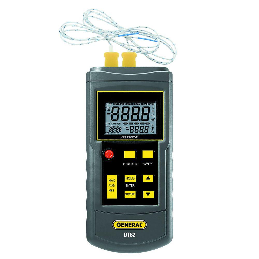 General Tools Heavy-Duty Dual Thermocouple Thermometer-DT62 - The Home