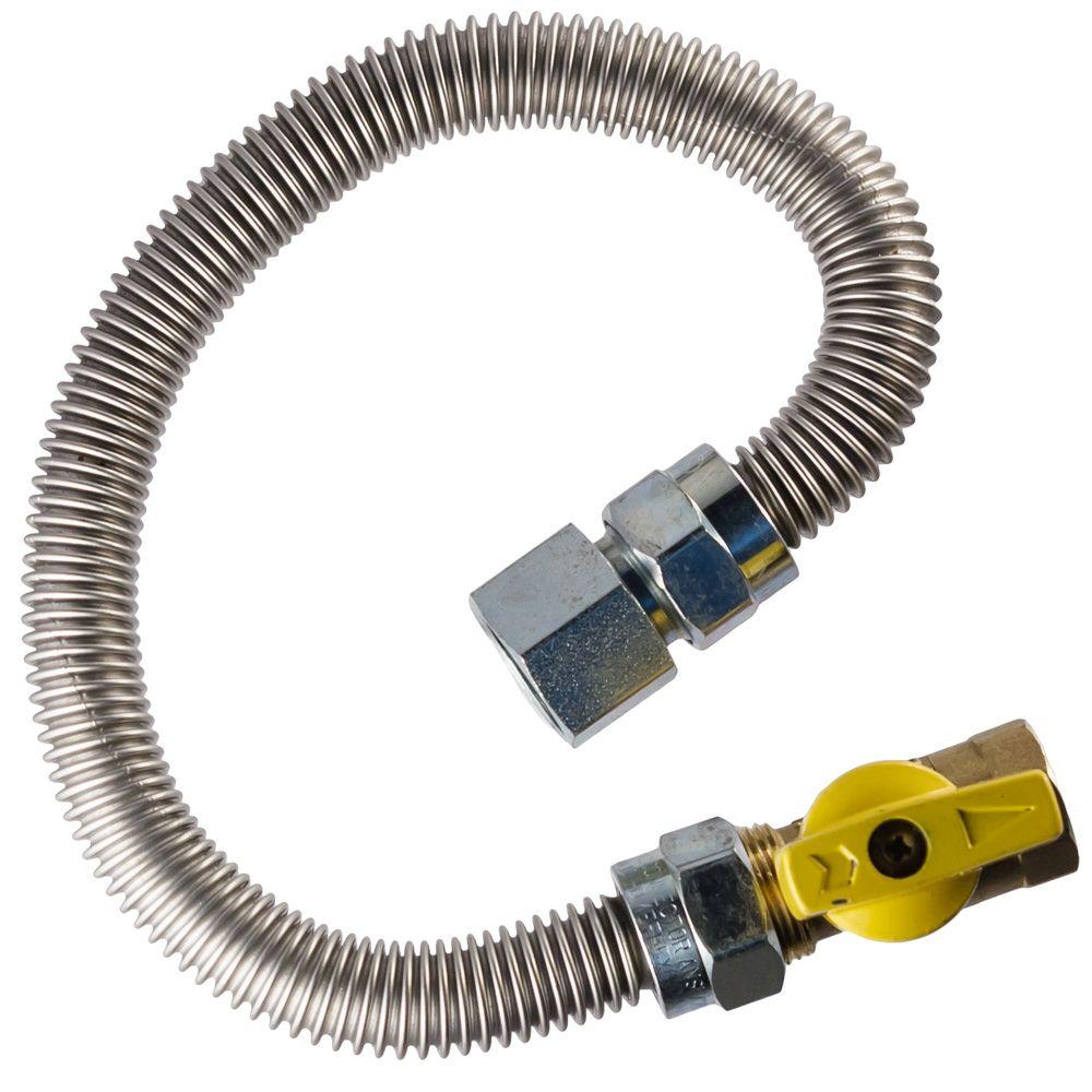 3/8-Inch FIP x 1/2-Inch FIP Gas Valve x 18-Inch HomeFlex HFDC-8K-18 Dryer Connector 3/8-Inch FIP x 1/2-Inch FIP Gas Valve x 18-Inch HomeFlex HFDC-8K-18 Dryer Connector
