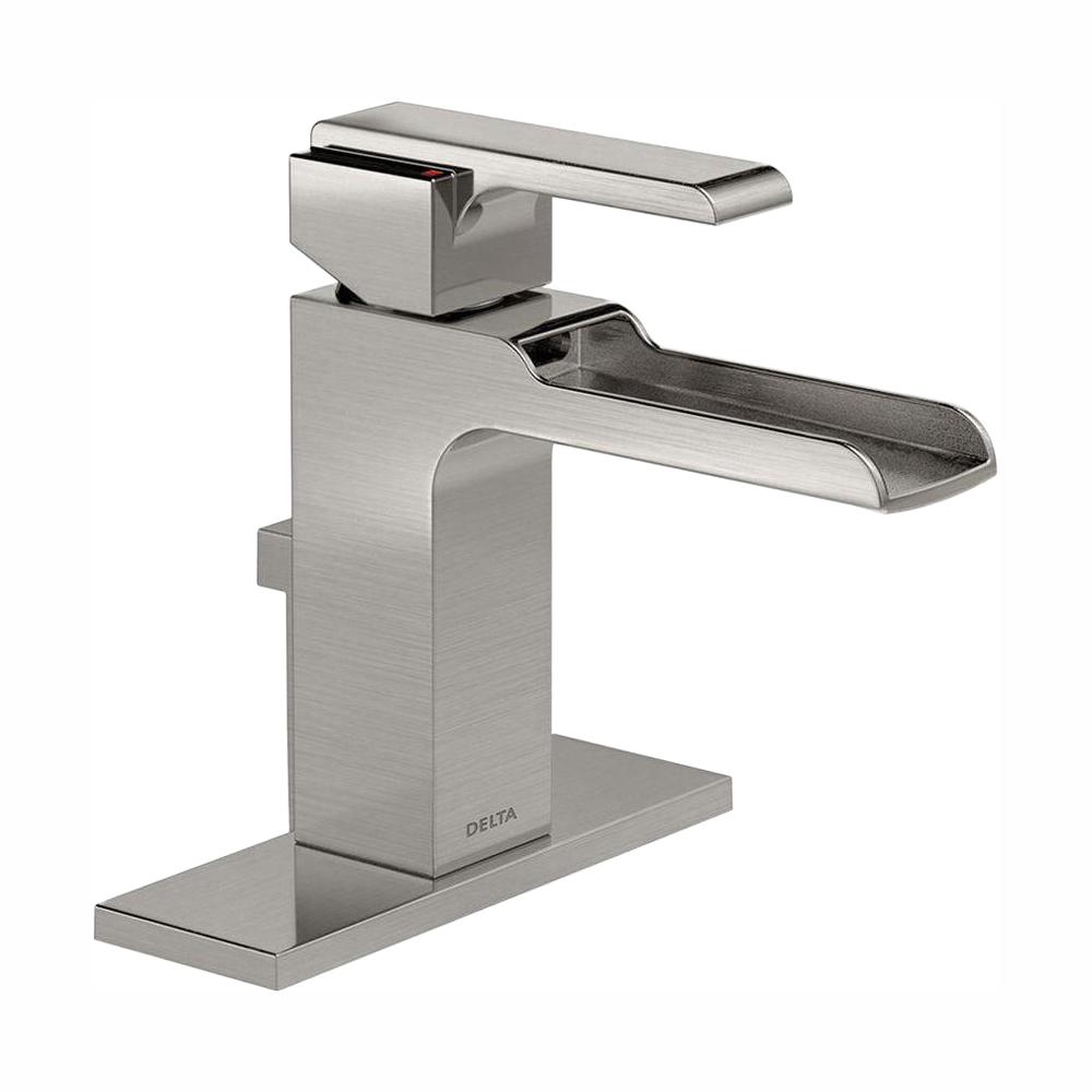 Delta Ara Single Hole Single Handle Bathroom Faucet With Metal Drain Assembly In Stainless 567lf 