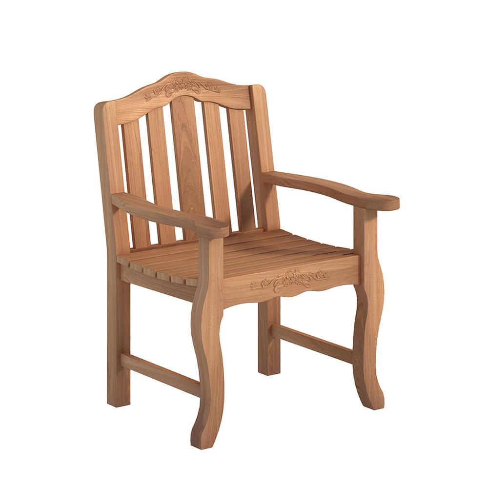 Armchair Natural Teak Outdoor Dining Chair Tk8043 The Home