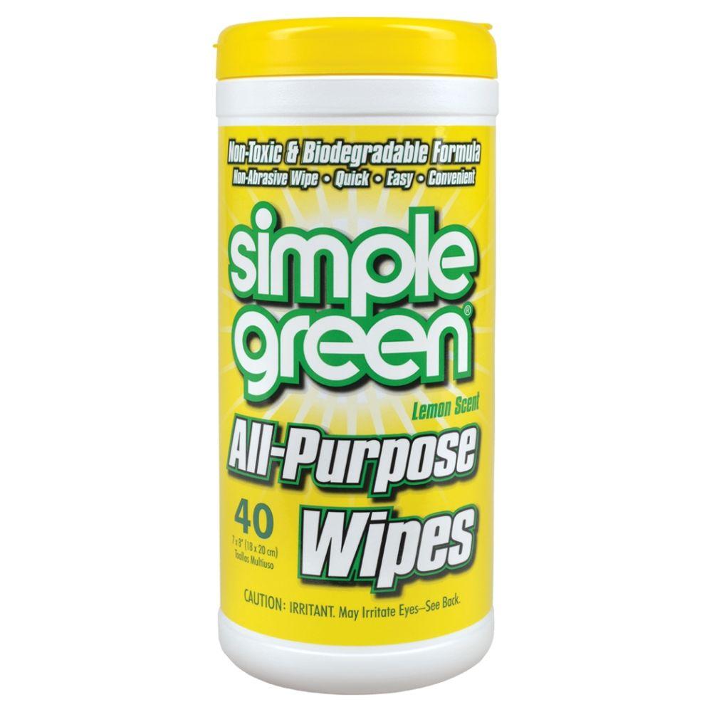 Simple Green Lemon Scent AllPurpose Wipes (40Count) (Case of 12)3810001214101 The Home Depot