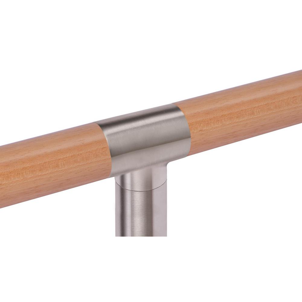 IAM Design Wood Inox Stainless Steel Round Newell Post "T" Fitting Handrail Connector-E602 - The ...