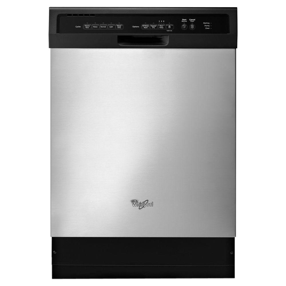 Whirlpool Front Control Dishwasher In Stainless Steel With Stainless   Stainless Steel Whirlpool Built In Dishwashers Wdf550safs 64 1000 