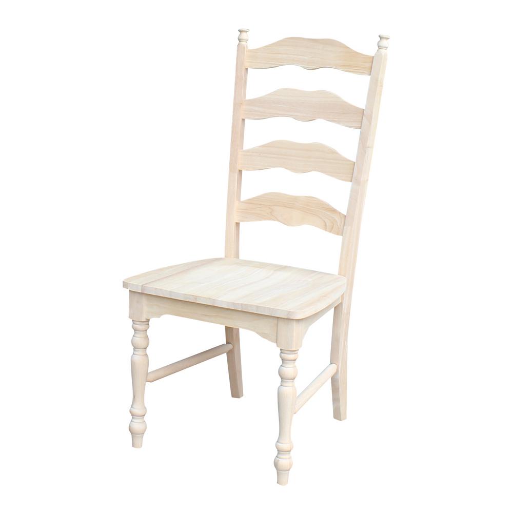 International Concepts Maine Unfinished Wood Ladder Back Dining International Concepts Maine Unfinished Wood Ladder Back Dining Chair Set Of 2 C 2170p The Home Depot