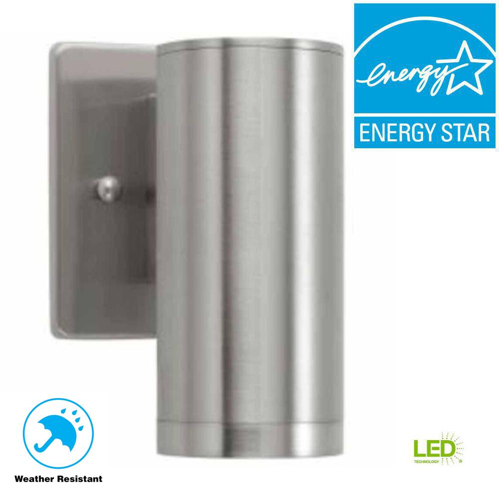 Brushed Nickel Outdoor LED Sconce