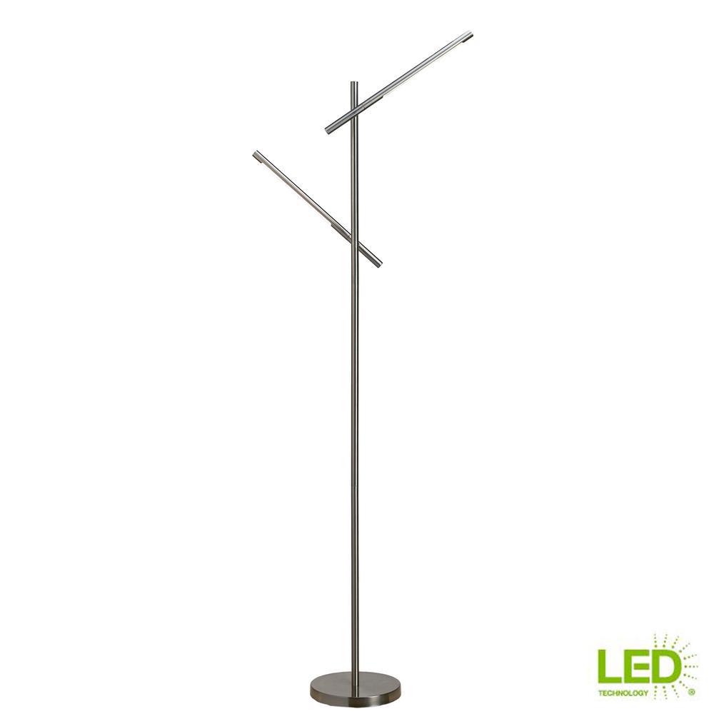 Touch Sensor Lamps Lighting The Home Depot Brushed Nickel Dual Floor Lamp