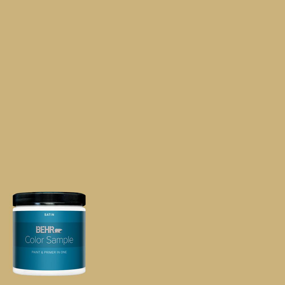 BEHR PREMIUM PLUS 8 oz. 360F4 Dry Sea Grass Satin Enamel Interior