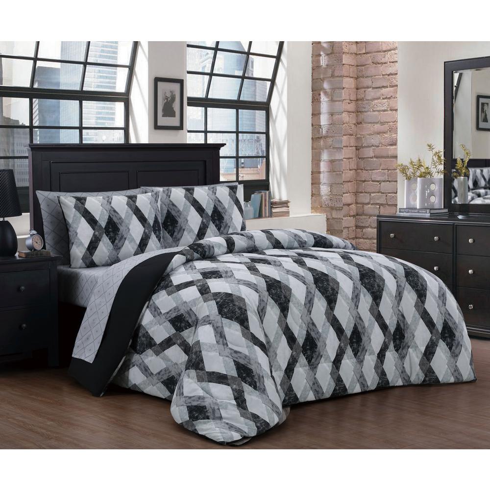Azra 8 Piece King Bed In A Bag Azr8bbkingghbw The Home Depot Azra 8 Piece King Bed In A Bag