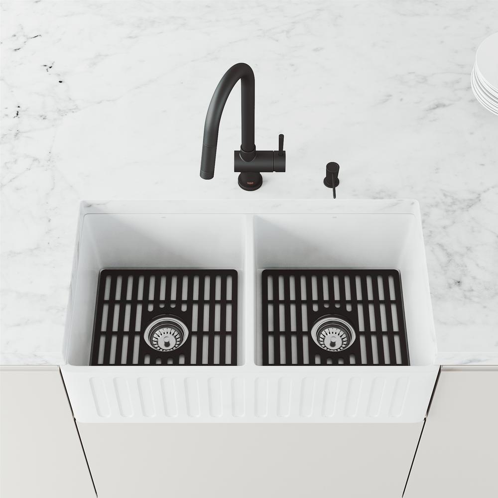 VIGO Silicone 13.75 in. x 14.75 in. Double Bowl Kitchen Sink Bottom