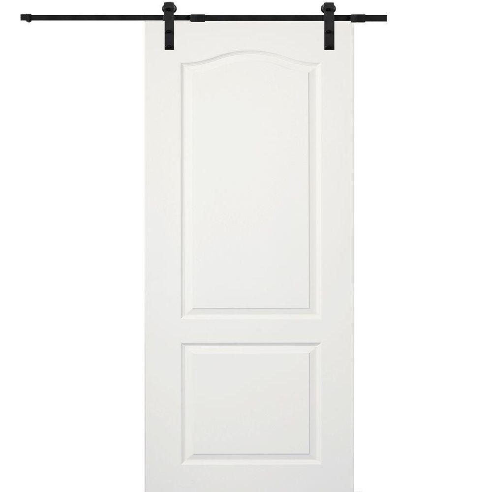 Mmi Door 32 In X 80 In Primed Princeton Smooth Surface Solid Core Door With Barn Door Hardware Kit