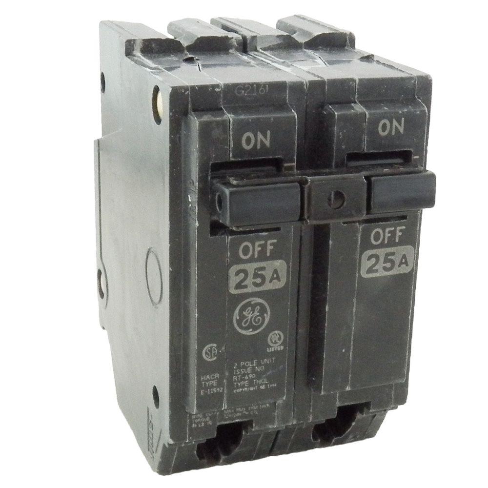 2-Pole 125-Amp Thick Series General Electric THQL21125 Circuit Breaker