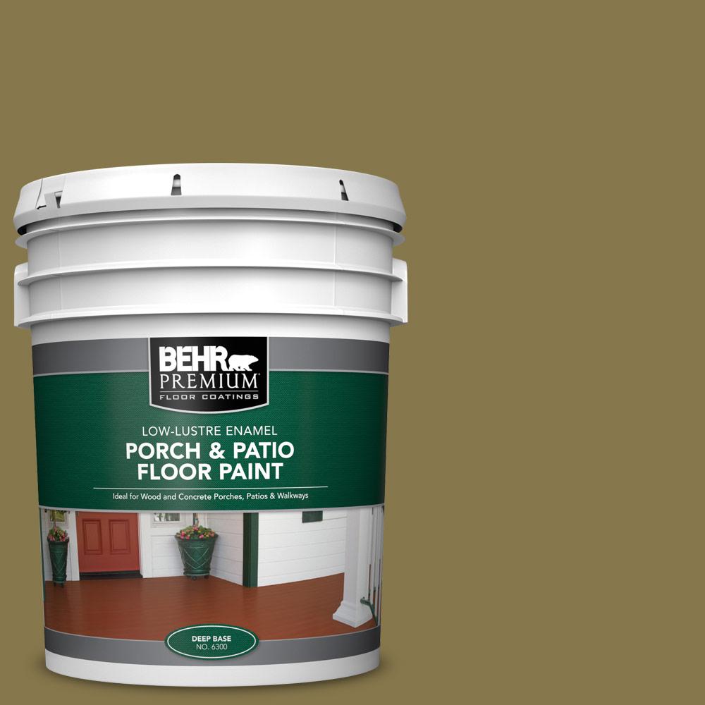 BEHR Premium 5 gal. M3307 Green Tea Leaf LowLustre Interior/Exterior Porch and Patio Floor