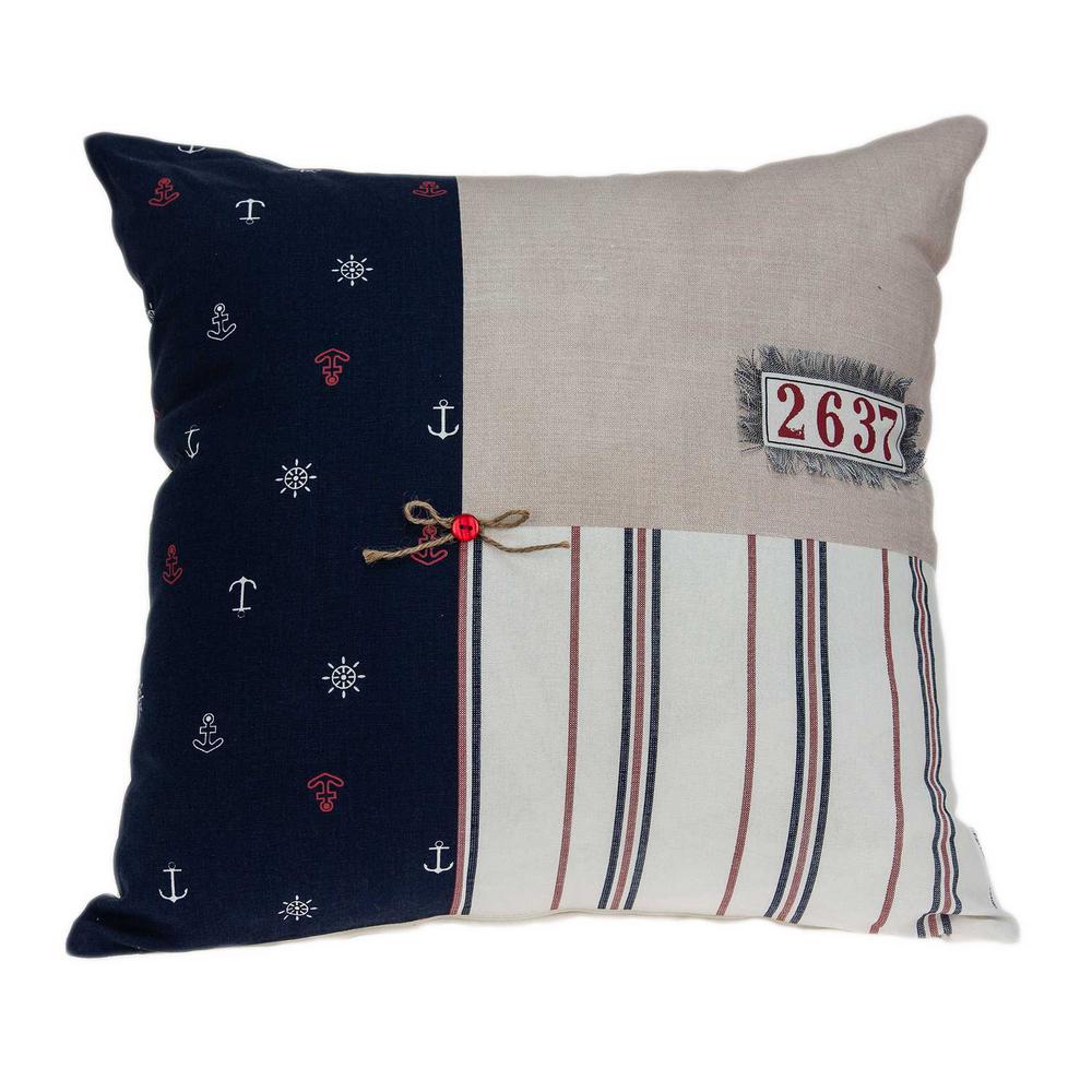 Homeroots Jordan Multicolor Beach And Nautical 20 In Throw Pillow