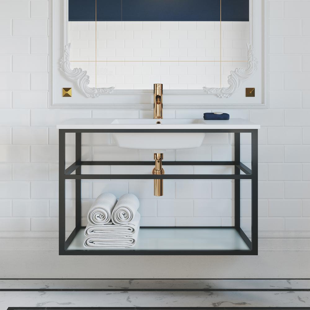 Swiss Madison Pierre 36 in. Single, Metal Frame, Open Shelf, Bathroom