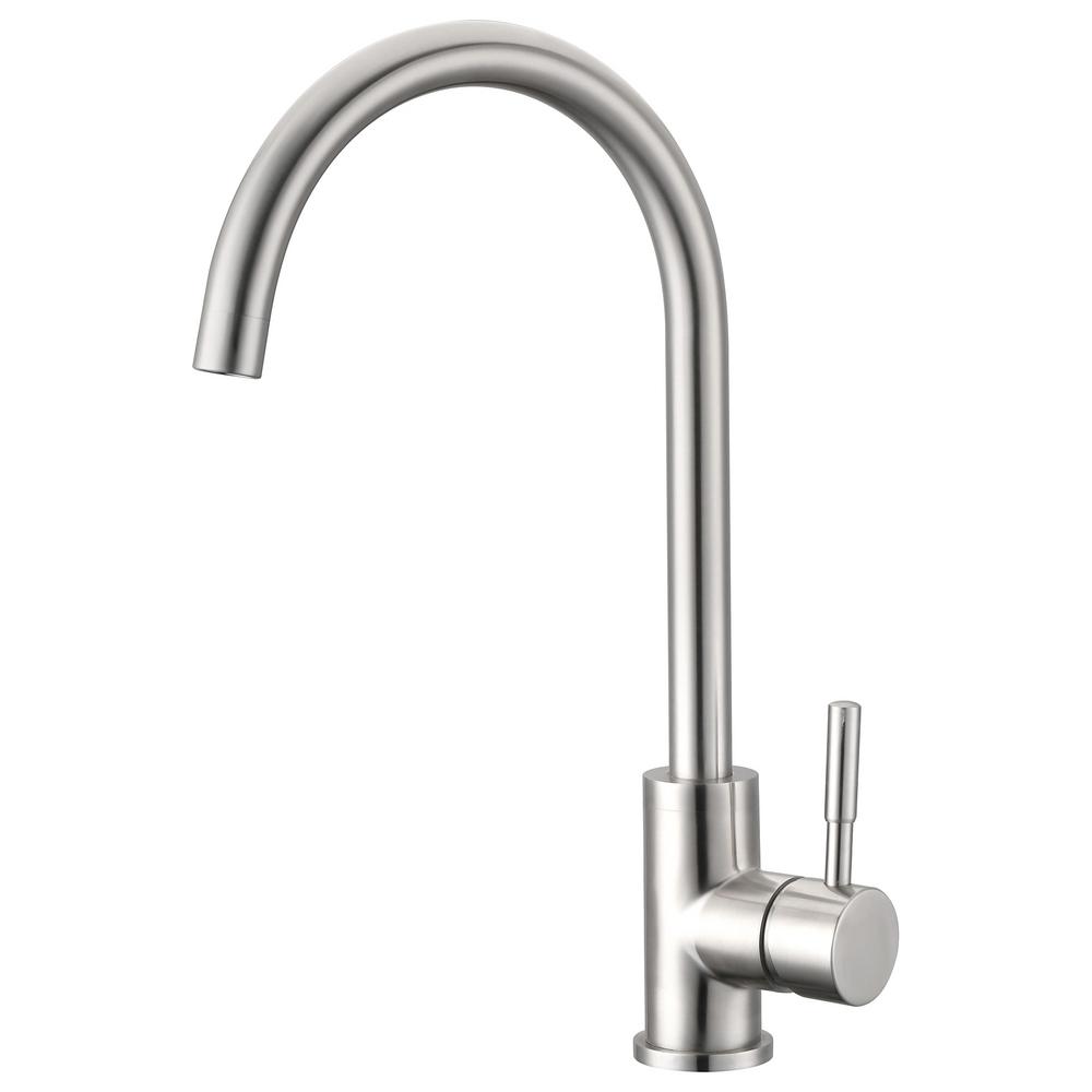 Unbranded Single Hole Single Handle Kitchen Faucet In Brushed Nickel Ypg312 The Home Depot