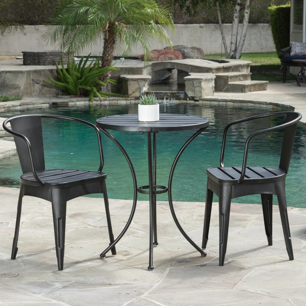 Noble House Colmar Black With Silver 3 Piece Metal Round Outdoor Bistro Set 6415 The Home Depot - 3pc Wrought Iron Patio Bistro Set Christopher Knight Home Noble House Colmar Black With Silver 3 Piece Metal Round Outdoor Bistro Set 6415 The Home Depot - 3pc Wrought Iron Patio Bistro Set Christopher Knight Home
