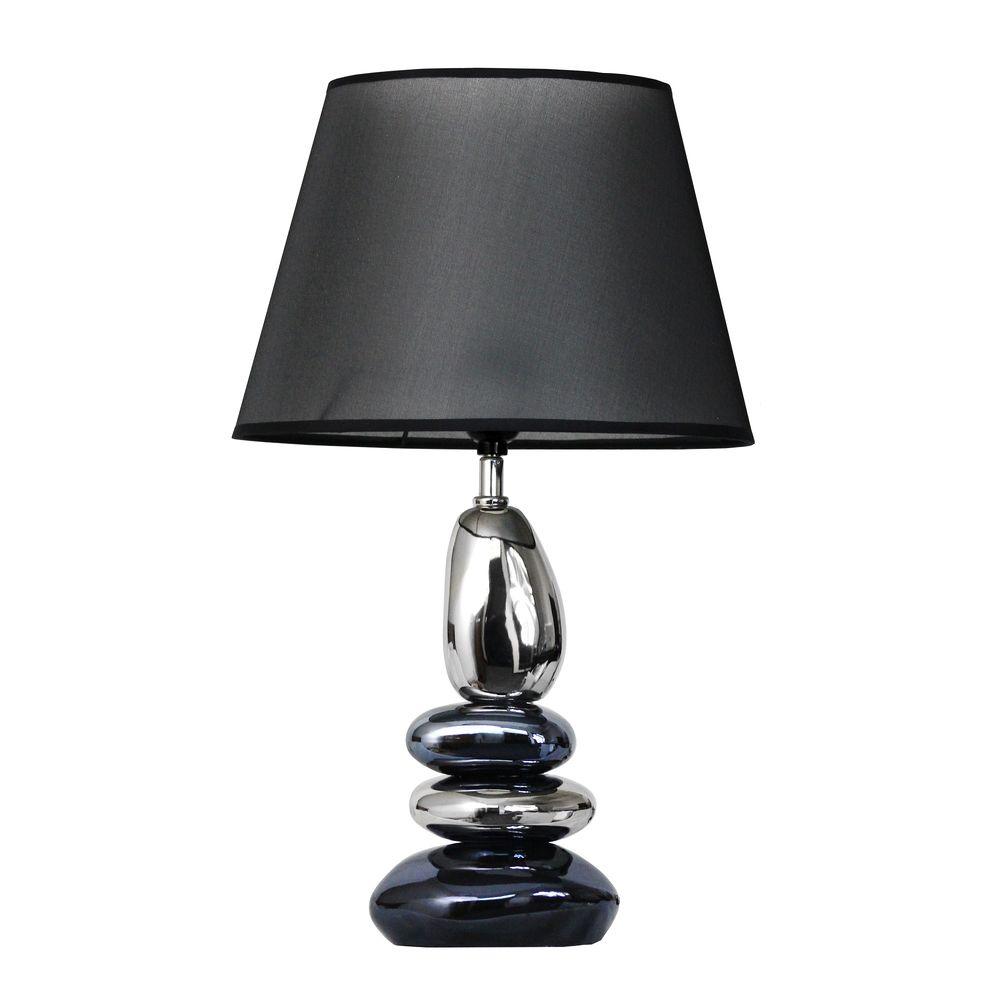 black and chrome table lamp