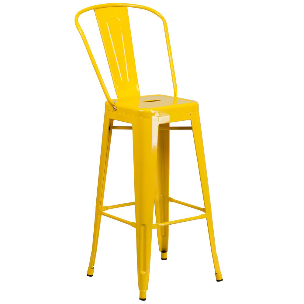 Flash Furniture 30 25 In Yellow Bar Stool Ch3132030gbyl The Home Yellow Bar Stool